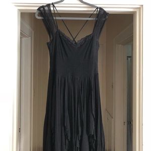 Free People Black Bodice Dress with Lace Detail